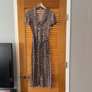 Leopard Print Button-Up Dress